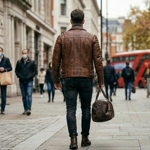 Veste en cuir décontractée pour homme, prix de gros de qualité supérieure, style tendance et de haute qualité. - Product Image 2