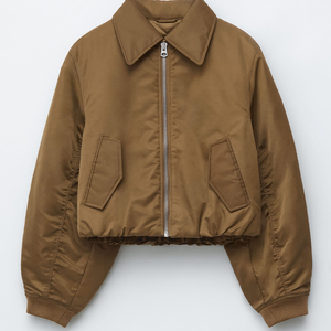 Chaqueta Bomber Reversible Impermeable Unisex, Estilo Casual Deportivo para Exteriores, con Cierre Frontal, Color Marrón Oscuro y Caqui - Product Image 1