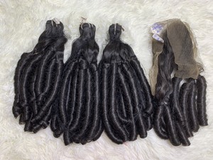 Super tendance et à la mode Hot & Viral pour Genius Weft Double Drawn Deep Wavy Black Hair Bundles pour femmes Natural Wave Style - Product Image 4