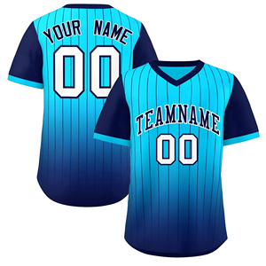 OEM ODM Baseball Team Jersey Printed Striped Short Sleeve Breathable 100%Polyester Pullover Teams Club Sports Jersey Low MOQ - Product Image 2