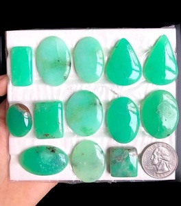 Chrysoprase Cabochon Sélectionné, Pierre de Guérison Reiki pour la Fabrication de Bijoux, Pendentif Enroulé de Fil, Cadeau d'Amour pour Quelqu'un Spécial - Product Image 2