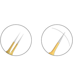 Pince à épiler professionnelle Harrat Group Premium Beauty pour cils et sourcils, en acier inoxydable, pointe incurvée 10 mm, précision durable - Product Image 6