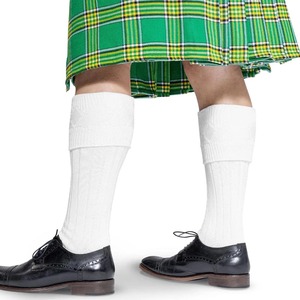 <b>Knee</b> <b>High</b> Cream Wool <b>Socks</b> for Scottish Kilt Highland Dress Parade Use Made in Pakistan - Product Image 6