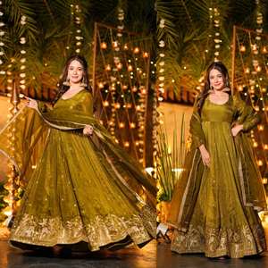 Ramdev Trading Heavy Silk Modern Style Women's Kurta/<b>Kurti</b> Quick Dry All Seasons for Wedding Party Diwali Occasions - Product Image 1