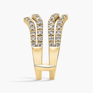 Anillo de Moda Ondulado de Oro Blanco de 14K con Diamantes Cultivados en Laboratorio en Varias Filas - Product Image 5