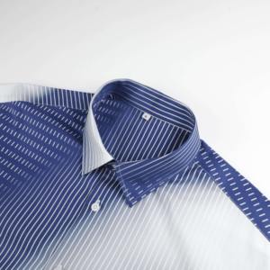Chemises décontractées à manches longues pour hommes, 100 % coton, à rayures imprimées, à simple boutonnage, tendance et en promotion - Product Image 3