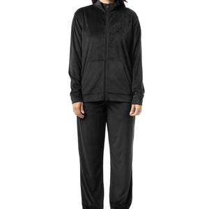 High Quality Black Velour Tracksuit <b>Zip</b>-<b>Up</b> <b>Jacket</b> & Pants Breathable Eco-Friendly OEM Wholesale Velour Tracksuit Gym Sports - Product Image 1