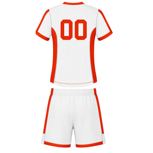 Conjunto de Camiseta y Pantalones Cortos de Rugby Naranja y Blanco, Cuello en V, Uniforme de Equipo Personalizado, Ropa Deportiva Transpirable para Entrenamiento - Product Image 2