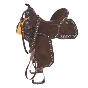 Selle de cheval western en cuir suédé de qualité supérieure pour l'équitation sur sentier, le barrel racing et le ranch, équipement équestre durable, fournisseur OEM personnalisé Inde - Product Image 3