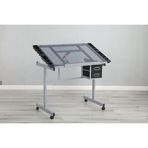 Adjustable Art Drawing Desk with 2 Fabric Drawers and 4 Wheels Craft Station for <b>Drafting</b> <b>Supplies</b> - Product Image 5