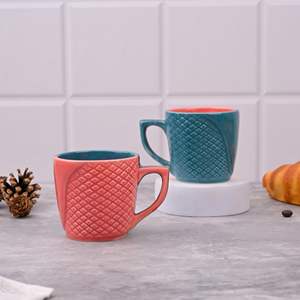 ชุดกาแฟเซรามิคทรงปลาสองสี ดีไซน์หรูหราทันสมัย ขนาด 200 มล. เป็นมิตรกับสิ่งแวดล้อม ทนทาน พกพาสะดวก สีชมพูฟ้า เหมาะสำหรับสำนักงานและบ้าน ใช้เป็นของขวัญได้ - Product Image 1