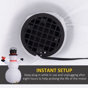 Pupazzo di Neve Gonfiabile Gigante da 3,6 Metri con Luci LED Rotanti, Decorazione Natalizia Gonfiabile per Interni ed Esterni - Product Image 6