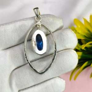 Pendentif Charme Élégant en Argent Sterling Plaqué Or Vintage Fait Main avec Tanzanite de 2 Pouces, Bijou en Pierre Précieuse, Cadeau de Fiançailles pour Elle - Product Image 6