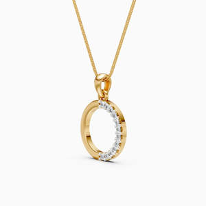 Collar Clásico Unisex de Oro Sólido de 14K con Diamante Cultivado en Laboratorio de Corte Pera, Engaste Pavé, Joyería para Uso Diario y Compromiso - Product Image 6