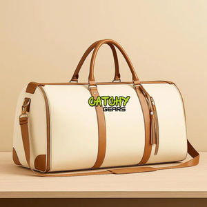 Durable <b>Leather</b> Duffle Bag for Travel Large Weekend Luggage <b>Holdall</b> Genuine Cowhide <b>Leather</b> Gym & Outdoor Bag for <b>Men</b> Women - Product Image 1