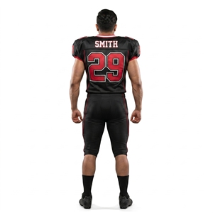 Custom V-Neck Short American Football Jersey Breathable Heavyweight Polyester Mesh <b>Game</b> Uniform Men Adult Teams Dhirk Sports - Product Image 2