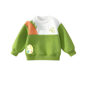 Sweat-shirt à capuche unisexe pour bébé, motif dinosaure coloré, style vintage, respirant, en polaire, manches régulières, haut d'automne - Product Image 3