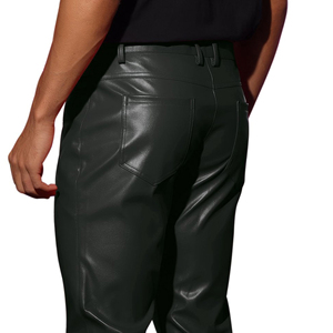 Pantalones de Cuero Casuales Ligeros para Hombre, Fabricados en Fábrica, Venta Caliente, Alta Calidad, Venta al Por Mayor, MOQ Bajo, Impermeables, Transpirables, Cintura Elástica - Product Image 6