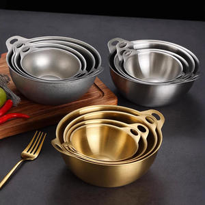 Tazón de metal Bold Blossom de 17 cm, tazón de acero inoxidable coreano vintage, tazón grueso para comida, tazón para mezclar ensaladas, venta al por mayor - Product Image 4