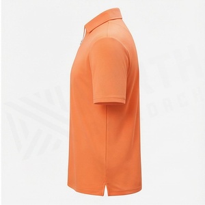 เสื้อโปโลผู้ชายแบบสวมหัว คอซิป 1/4  ทรงหลวม ผ้าหนา แขนสั้น สีตามสั่ง ผ้าฝ้าย 100% ระบายอากาศได้ดี - Product Image 3
