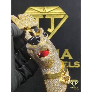 Pendentif en moissanite en forme de cœur, 3 pouces, micro-incrustation, argent sterling 925, certifié GIA, bijoux hip-hop glacés, cadeau pour homme et femme, Trisha - Product Image 3