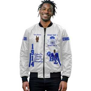 Veste de Sororité et de Fraternité Grecque pour Hommes, Patchs Brodés Personnalisés, Vestes Varsity Unisexe en Soie Satinée, Fraternités Collégiales Alpha - Product Image 6