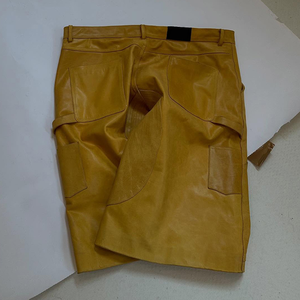 OEM Manufacturer Custom Baggy Multi Pockets Hommes Utility Work Luxury <b>PU</b> Leather <b>Shorts</b> for Men - Product Image 5