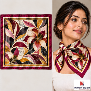 Fabricant de foulards imprimés tendance, foulard carré léger pour femmes, vente en gros, personnalisation OEM ODM, fournisseur à faible MOQ - Product Image 1