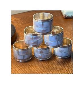 2025 Luxurious Handcrafted <b>Mother</b> Pearl Napkin <b>Rings</b> 4 Pcs Set Vibrant Colors Modern Stylish Eco-Friendly Elegant Dining - Product Image 2