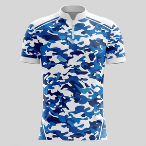 เสื้อเชิ้ตคอจีนลายพรางสำหรับผู้ชาย และเสื้อยืดแบบสั่งทำพิเศษพร้อมกระดุม  สำหรับทั้งผู้ชายและผู้หญิง - Product Image 1