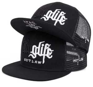 หมวกแก๊ปปักลาย Thug Life Outlaw แบบ Snapback ทรง Trucker ฮิปฮอป ปีกแบน ตาข่ายด้านหลัง ปรับขนาดได้ ใส่ได้ทั้งชายและหญิง สไตล์สตรีทแวร์ - Product Image 2