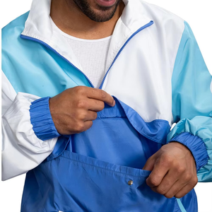 OEM Custom Waterproof <b>Windbreaker</b> Jacket for Men High Street Style with Oversized Stand Collar Wholesale Manufacturer - Product Image 3