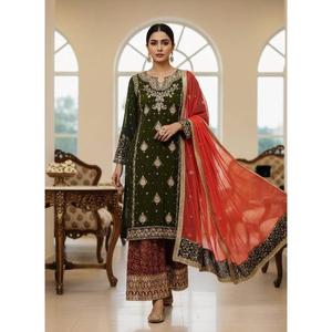 Designer <b>Kurti</b> and Plazzo Set for Women Latest Ethnic Wear Comfortable Stylish Outfit Perfect for Wedding Festive and Party - Product Image 1