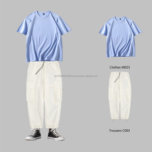 T-shirt à col en O unisexe 180gsm 95% coton 5% Spandex respirant Streetwear motif solide teint uni tricoté - Product Image 4