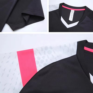 Ensemble de vêtements de sport pour homme, noir, rose, gris, imprimé par sublimation, respirant, en polyester, taille adulte, unisexe, respirant, séchage rapide - Product Image 4