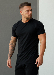T-shirt épais 300 g/m² en coton 100 % personnalisé avec impression de logo pour hommes – T-shirts unis imprimés blancs et noirs - Product Image 5