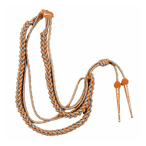 Aiguillette de luxe tressée métallique avec embouts métalliques, bicolore or et rouge, personnalisable, accessoires pour uniformes, sur demande OEM - Product Image 2