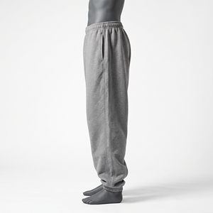 Light Grey Oversized Jogger Sweatpants <b>Men</b> Navy Cream Varsity Letter Embroidery Elastic Cuffed Ankle Fleece Joggers Baggy <b>Lounge</b> - Product Image 3