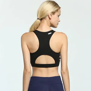 High Quality Fitness Custom Logo Cross Back Yoga Crop Top Ladies High Impact Backless Gym sport bra women - Product Image 1