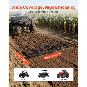 จอบลากปรับระดับได้สำหรับงานหนัก ขนาด 96 x 20 นิ้ว รับน้ำหนักได้ 50 ปอนด์ สำหรับปรับระดับสนามหญ้า - Product Image 4