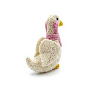 Ornement de Noël en feutre artisanal écologique, petit oiseau canard traditionnel avec écharpe rose, décoration murale pour sapin de Noël, mignon oiseau - Product Image 4