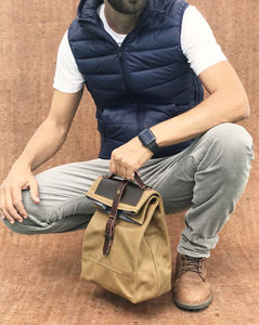 Sac à déjeuner en toile de cuir en gros, isotherme, imperméable, réutilisable, pour transporter les aliments LCLB-0039 - Product Image 1