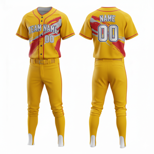 Uniforme de Béisbol Personalizable y Transpirable con Cuello en V, Pantalones y Camiseta de Alta Calidad con Estampado Sublimado - Product Image 4