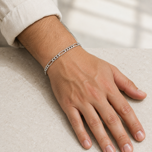 Pulsera de Plata de Ley 925 con Eslabones Figaro y Acabado Pulido, Regalo Unisex para Pedidos Personalizados al por Mayor - Product Image 4
