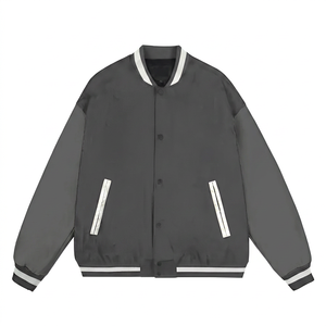 เสื้อแจ็คเก็ตวาร์ซิตี้พรีเมียม แขนหนัง แต่งผ้าขนสัตว์ ปักอักษรแบบ Letterman สไตล์เบสบอล ปักลายเชนิลล์ แนวเรโทร สตรีทแวร์ เสื้อผ้าแฟชั่นสั่งทำพิเศษ - Product Image 2