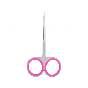 Ciseaux à cuticules Tegra Surgical, manche rose, acier inoxydable professionnel, pour droitiers, durables, pour la manucure - Product Image 1