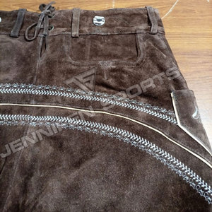 Lederhosen allemands et autrichiens respirants en daim de vachette bavarois avec broderie personnalisée pour hommes - Product Image 5