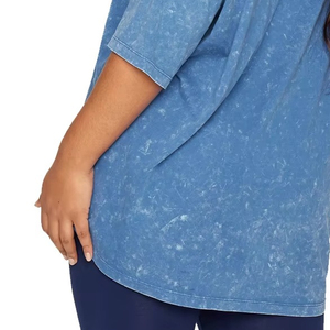 Wholesale Prices <b>Top</b> Quality Custom Made Women Acid Wash T Shirt High Quality Custom <b>Distress</b> Women Acid Wash T Shirt - Product Image 5