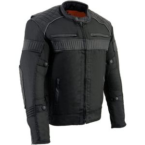 Blouson de moto en textile noir pour homme 2025 avec garniture en cuir pour la course automobile et moto - Product Image 5