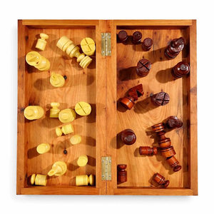 ILAHI's Eco-Friendly Rustic Polished Rectangle <b>Chess</b> <b>Board</b> Game 100% Handmade Pure Wood Animal/Love Style Customized Size <b>Chess</b> - Product Image 1